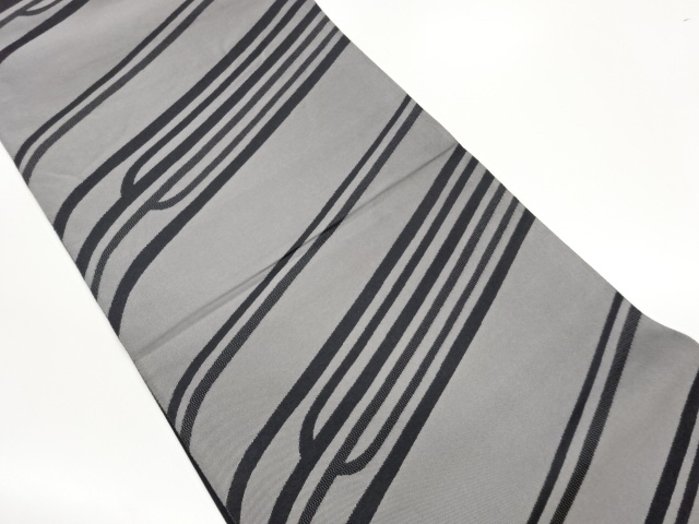 JAPANESE FUKURO OBI / REVERSIBLE / WOVEN ABSTRACT DIAGONAL STRIPE